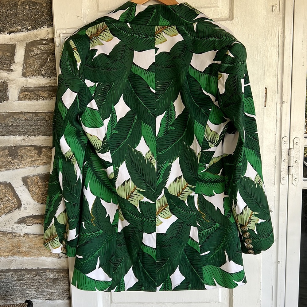 Women’s Palm Tree Print Blazer Size XL. - Picture 3 of 8